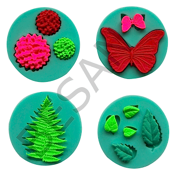 KELEBEK-YAPRAK-ÇİÇEK SİLİKON KALIP SET 4 PARÇA