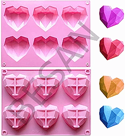SİLİKON ELMAS KALP 6LI ( BEYAZ RENK )