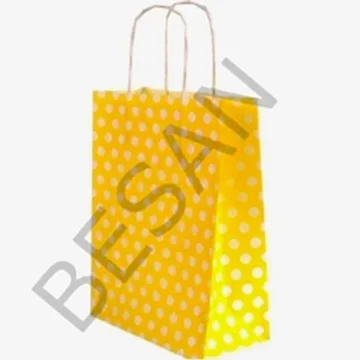 KAĞIT POŞET ÇANTA  PUANTİYELİ 18*8*24 CM -   25 ADET/PAKET