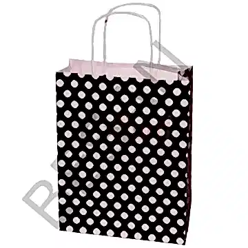 KAĞIT POŞET ÇANTA  PUANTİYELİ 18*8*24 CM -   25 ADET/PAKET