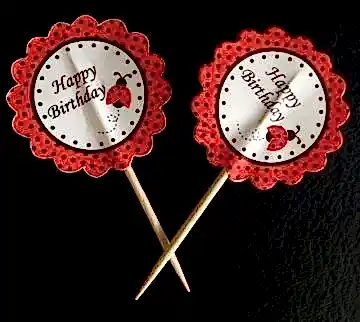 KIRMIZI HAPPY BIRTHDAY DEKORATİF KÜRDAN - 10 ADET