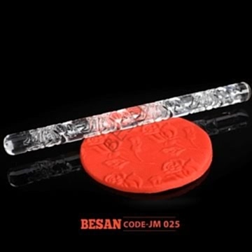 AKRİLİK DESENLİ MERDANE 16CM UZUNLUK - 12MM ÇAP