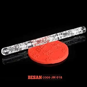 AKRİLİK DESENLİ MERDANE 16CM UZUNLUK - 12MM ÇAP