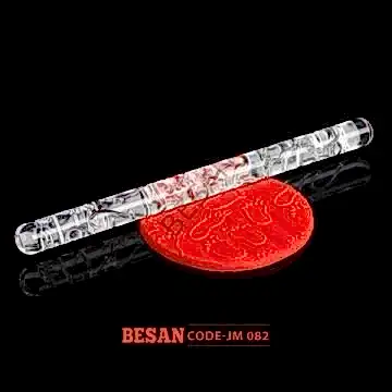 AKRİLİK DESENLİ MERDANE 16CM UZUNLUK - 12MM ÇAP