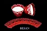 CUPCAKE KENAR DANTELİ - KALP KIRMIZI