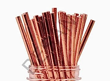 KAĞIT PİPET 20 CM - Ø6MM. PARLAK BAKIR / 25 ADET