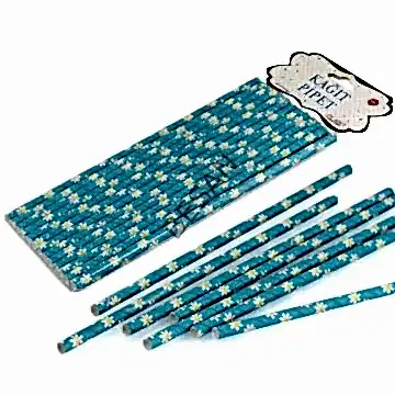 KAĞIT PİPET 20 CM - Ø6MM. MAVİ ÇİÇEK