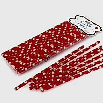KAĞIT PİPET 20 CM - Ø6MM. KIRMIZI ÇİÇEK