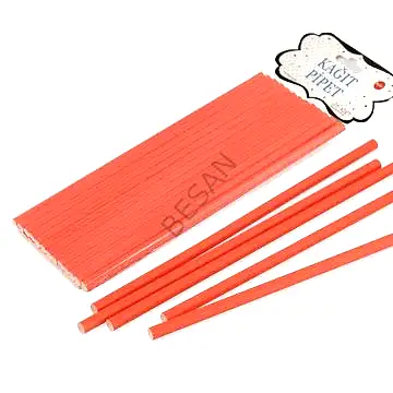 KAĞIT PİPET 20 CM - Ø6MM.DÜZ KIRMIZI