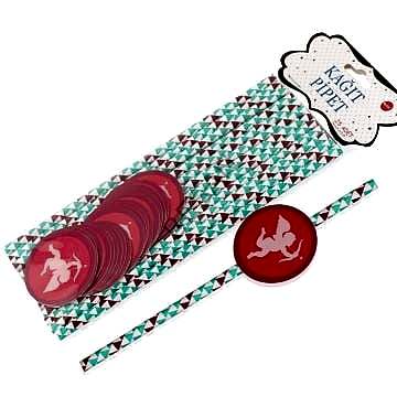 SÜSLÜ KAĞIT PİPET 20CM - OKLU KALP - 25 ADET