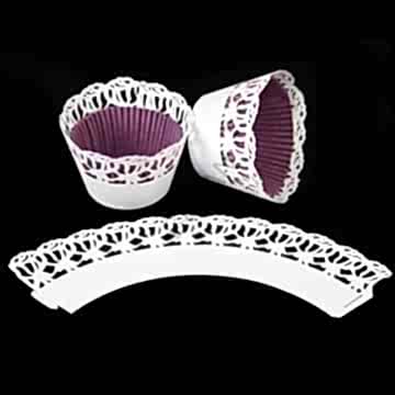 CUPCAKE KENAR DANTELİ - SEYREK GÜL BEYAZ - 10 ADET