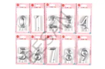 GÜMÜŞ RENK RAKAM MUM 5 YAŞ