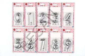 GÜMÜŞ RENK RAKAM MUM 9 YAŞ