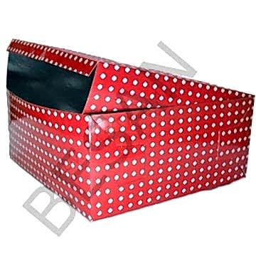 KARTON KUTU KIRMIZI PUANTİYE 30x30cm. 1 ADET