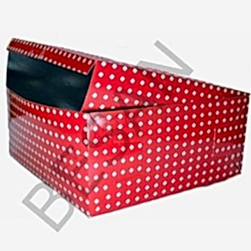 KARTON KUTU KIRMIZI PUANTİYE 35x35cm. 1 ADET