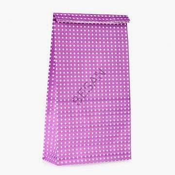 KAĞIT HEDİYE/KURABİYE PAKETİ - 25*15*16CM MOR PUANTİYE 10 ADET / PAKET