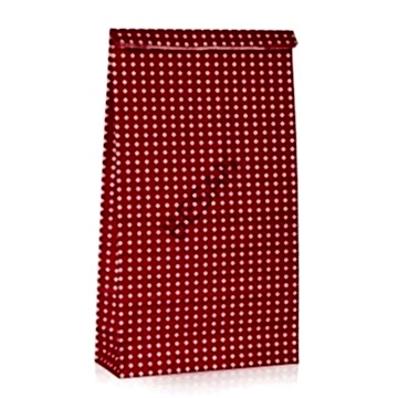 KAĞIT HEDİYE/KURABİYE PAKETİ - 25*15*16CM KIRMIZI PUANTİYE 10 ADET / PAKET