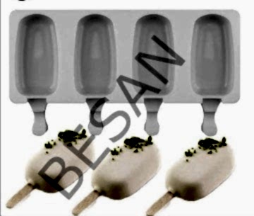 SİLİKON DONDURMA KALIBI 4'LÜ ORTA BOY - 50 ADET ÇUBUK HEDİYELİ