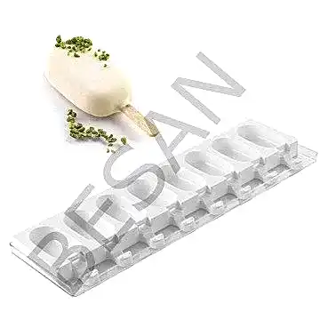 SİLİKON DONDURMA KALIBI 8'Lİ MİNİ BOY - 50 ADET ÇUBUK HEDİYELİ