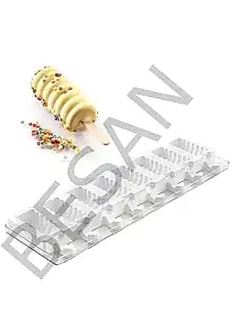 SİLİKON DONDURMA KALIBI 8'Lİ BURGULU MİNİ BOY - 50 ADET ÇUBUK HEDİYELİ